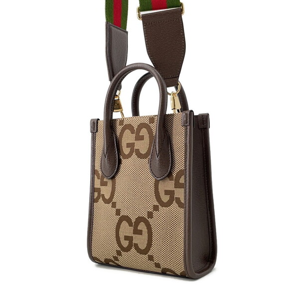 Gucci Jumbo GG Canvas Leather Handbag Bag - Picture 2 of 11